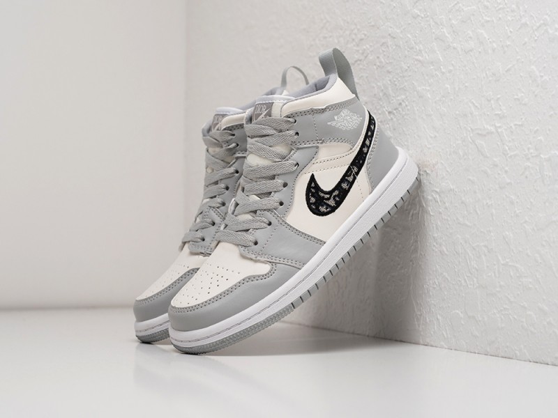 Кроссовки Dior x Nike Air Jordan 1 Mid - цвет Серый